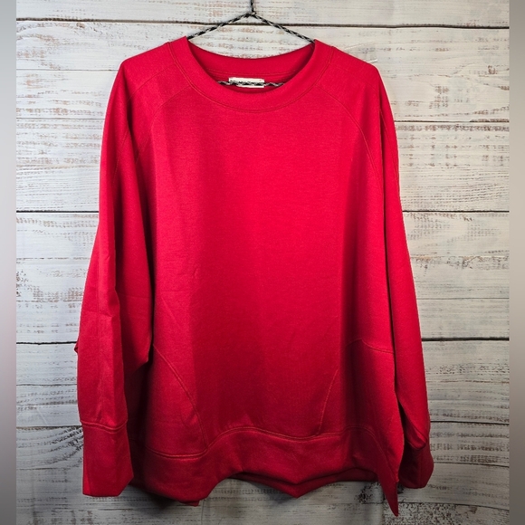 NWOT Zenana Outfitters Vibrant Red Crewneck Womens Plus Size 2X Sweater - Picture 1 of 5